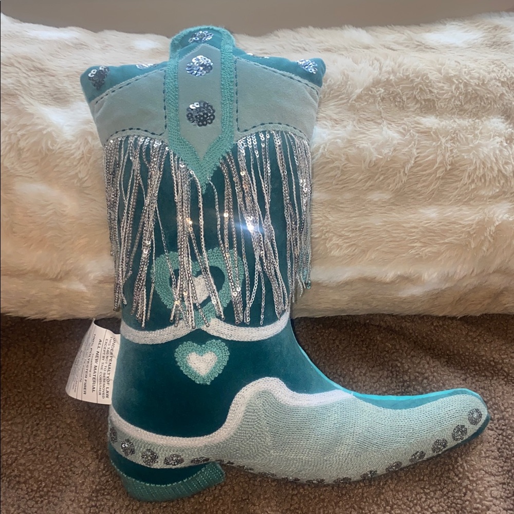Fringe Western Boot Pillow